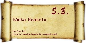 Sáska Beatrix névjegykártya